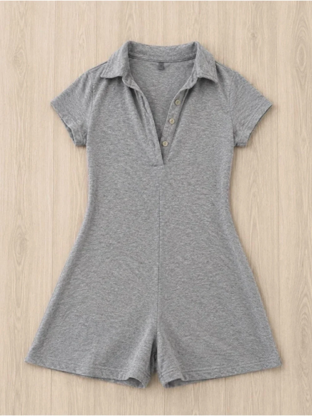 Gilly Hicks Gray Polo Romper One-Piece